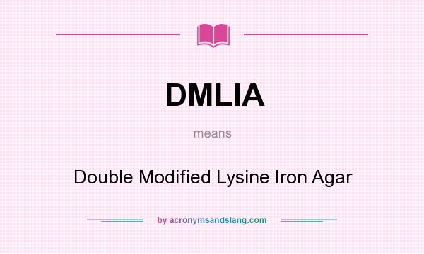 What does DMLIA mean? It stands for Double Modified Lysine Iron Agar