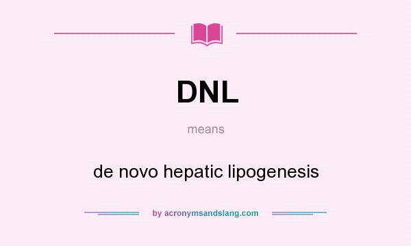 What does DNL mean? It stands for de novo hepatic lipogenesis