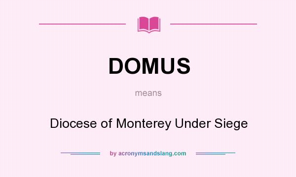 What does DOMUS mean? It stands for Diocese of Monterey Under Siege