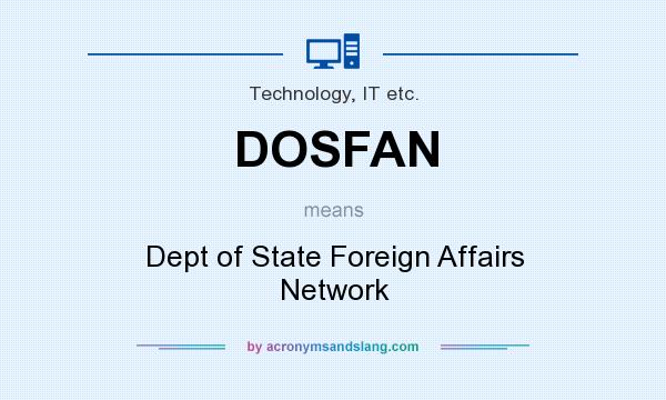 What does DOSFAN mean? It stands for Dept of State Foreign Affairs Network