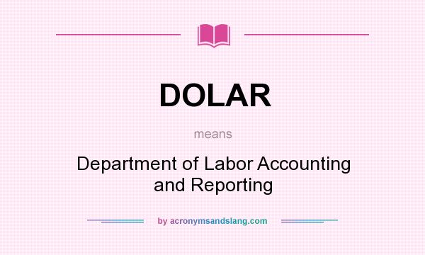 What does DOLAR mean? It stands for Department of Labor Accounting and Reporting