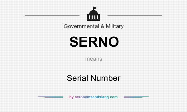 What does SERNO mean? It stands for Serial Number