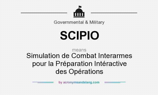What does SCIPIO mean? It stands for Simulation de Combat Interarmes pour la Préparation Intéractive des Opérations