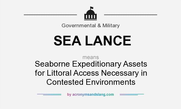 What does SEA LANCE mean? It stands for Seaborne Expeditionary Assets for Littoral Access Necessary in Contested Environments