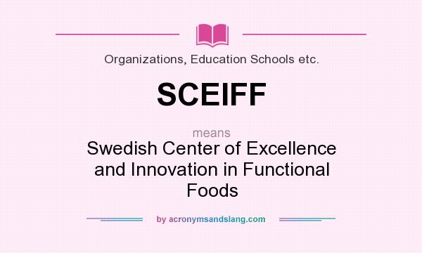 What does SCEIFF mean? It stands for Swedish Center of Excellence and Innovation in Functional Foods