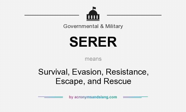 What does SERER mean? It stands for Survival, Evasion, Resistance, Escape, and Rescue