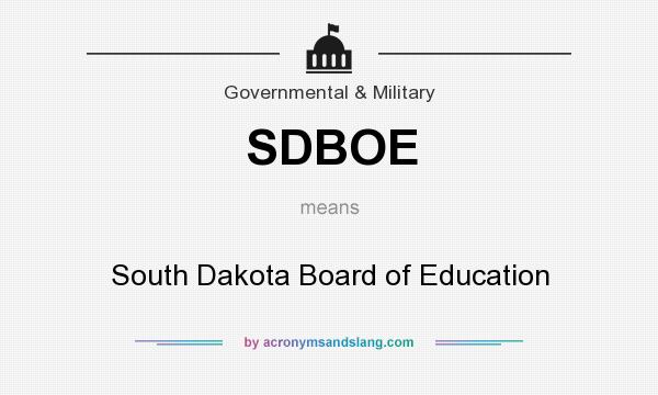 What does SDBOE mean? It stands for South Dakota Board of Education