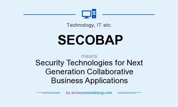 What does SECOBAP mean? It stands for Security Technologies for Next Generation Collaborative Business Applications