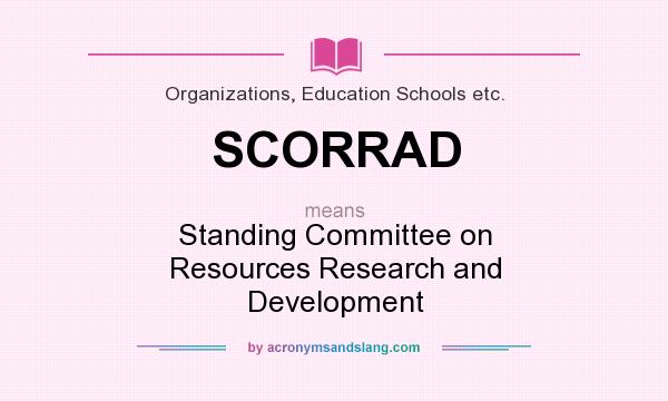 What does SCORRAD mean? It stands for Standing Committee on Resources Research and Development