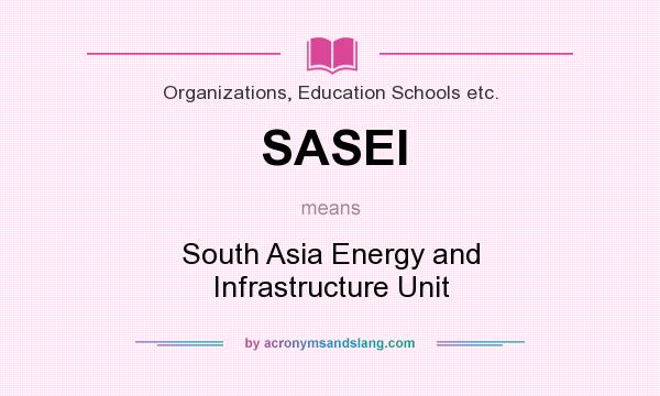 What does SASEI mean? It stands for South Asia Energy and Infrastructure Unit