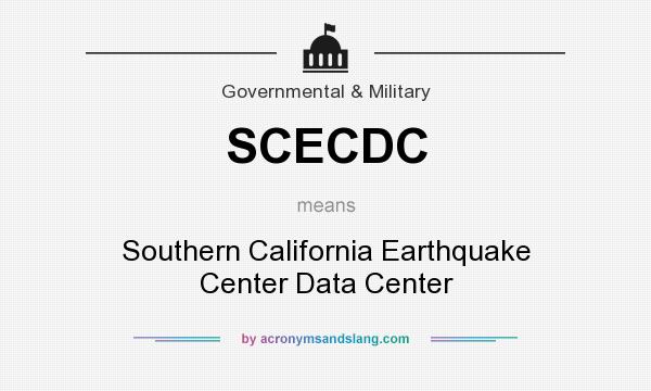 What does SCECDC mean? It stands for Southern California Earthquake Center Data Center
