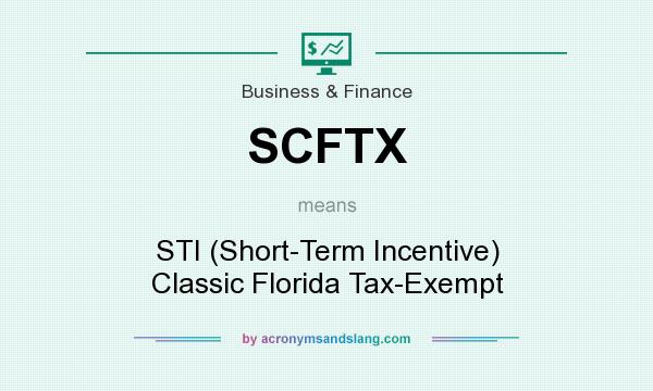 What does SCFTX mean? It stands for STI (Short-Term Incentive) Classic Florida Tax-Exempt