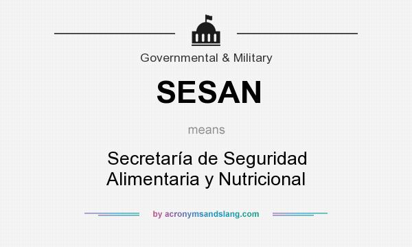 What does SESAN mean? It stands for Secretaría de Seguridad Alimentaria y Nutricional