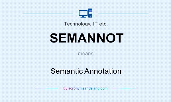 What does SEMANNOT mean? It stands for Semantic Annotation
