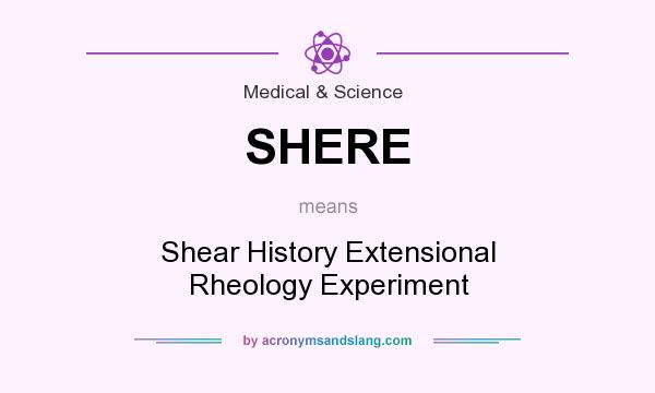 What does SHERE mean? It stands for Shear History Extensional Rheology Experiment