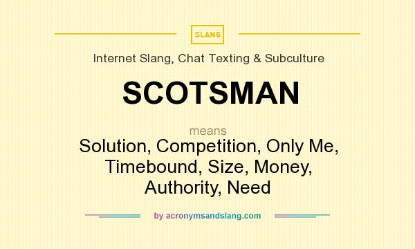 What does SCOTSMAN mean? It stands for Solution, Competition, Only Me, Timebound, Size, Money, Authority, Need
