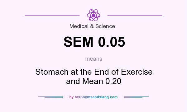 What does SEM 0.05 mean? It stands for Stomach at the End of Exercise and Mean 0.20