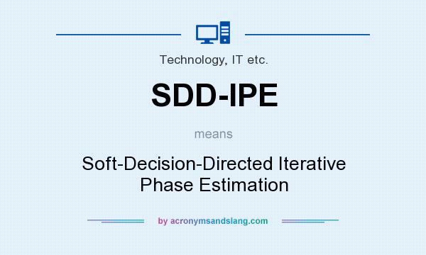 What does SDD-IPE mean? It stands for Soft-Decision-Directed Iterative Phase Estimation
