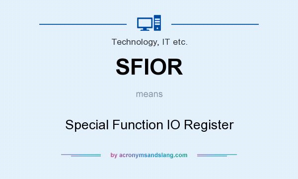 What does SFIOR mean? It stands for Special Function IO Register