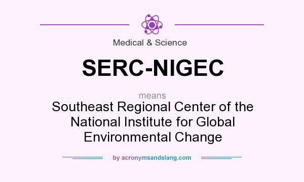 What does SERC-NIGEC mean? It stands for Southeast Regional Center of the National Institute for Global Environmental Change