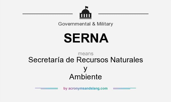 What does SERNA mean? It stands for Secretaría de Recursos Naturales y Ambiente