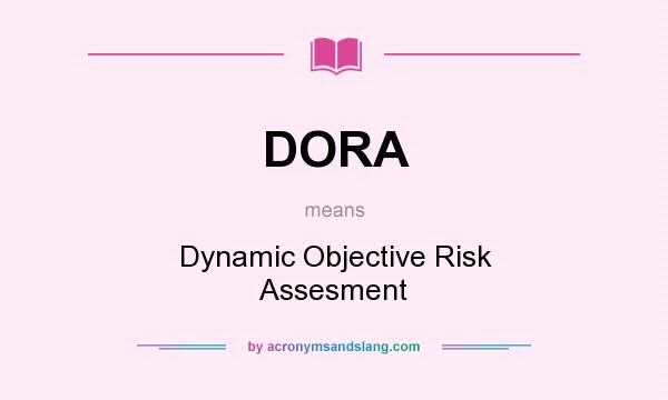 What does DORA mean? It stands for Dynamic Objective Risk Assesment