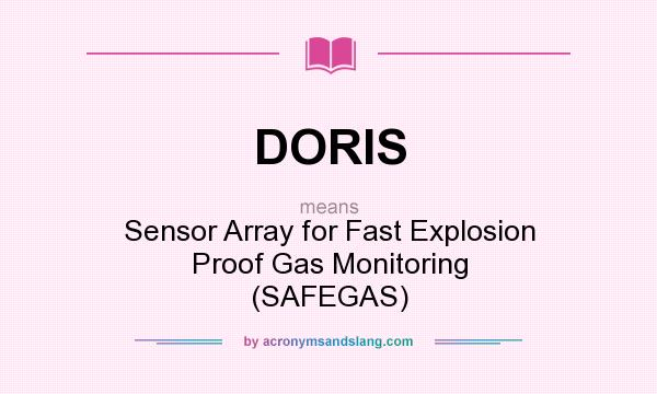 What does DORIS mean? It stands for Sensor Array for Fast Explosion Proof Gas Monitoring (SAFEGAS)