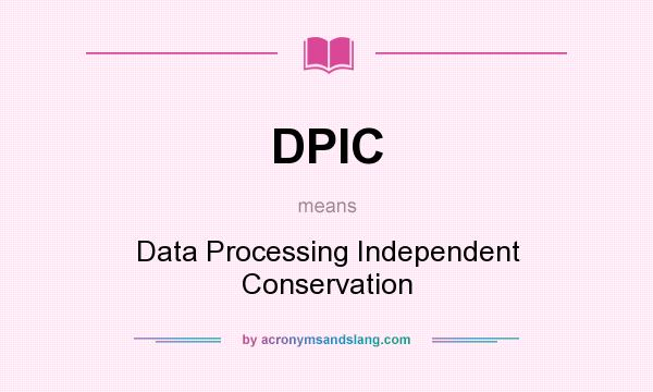 What does DPIC mean? It stands for Data Processing Independent Conservation