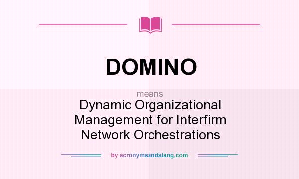 What does DOMINO mean? It stands for Dynamic Organizational Management for Interfirm Network Orchestrations
