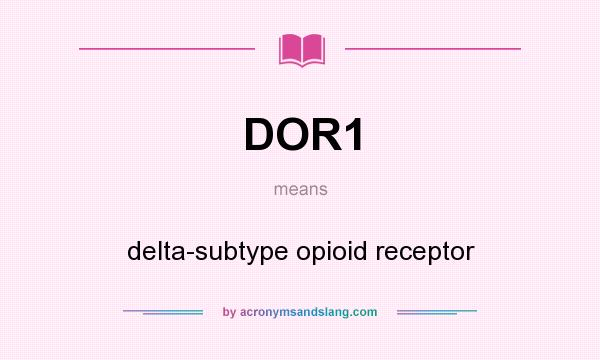 What does DOR1 mean? It stands for delta-subtype opioid receptor