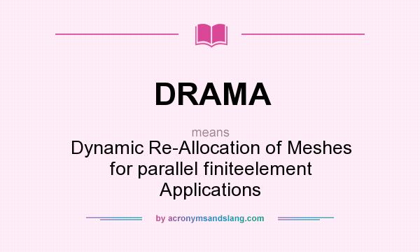 What does DRAMA mean? It stands for Dynamic Re-Allocation of Meshes for parallel finiteelement Applications