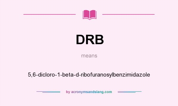 What does DRB mean? It stands for 5,6-dicloro-1-beta-d-ribofuranosylbenzimidazole