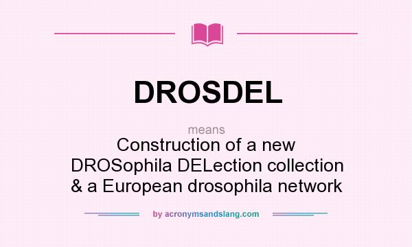 What does DROSDEL mean? It stands for Construction of a new DROSophila DELection collection & a European drosophila network