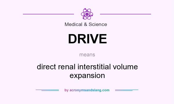 What does DRIVE mean? It stands for direct renal interstitial volume expansion