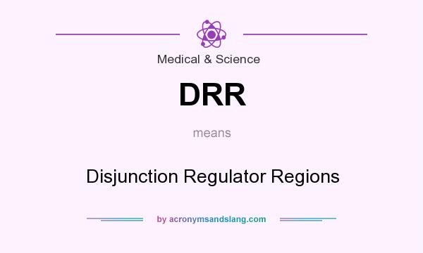 What does DRR mean? It stands for Disjunction Regulator Regions