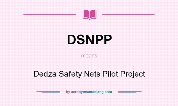 What does DSNPP mean? It stands for Dedza Safety Nets Pilot Project