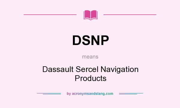 What does DSNP mean? It stands for Dassault Sercel Navigation Products
