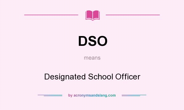 What does DSO mean? It stands for Designated School Officer