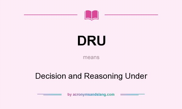 What does DRU mean? It stands for Decision and Reasoning Under