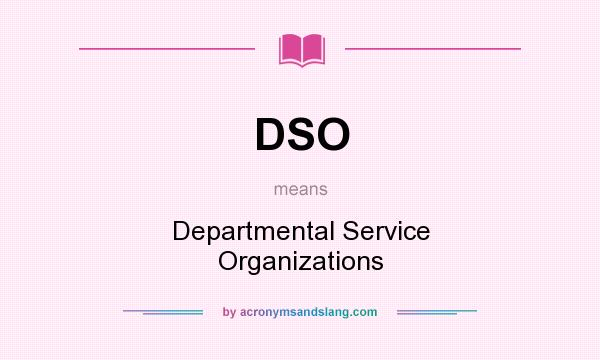 What does DSO mean? It stands for Departmental Service Organizations