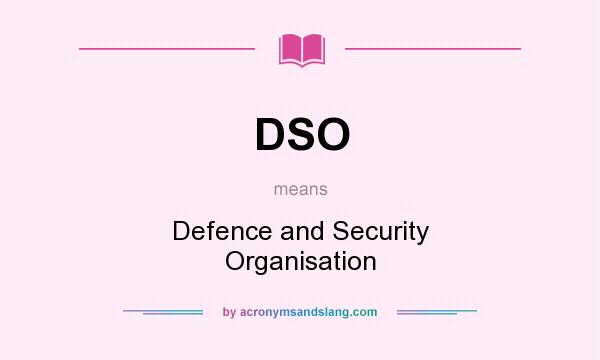 What does DSO mean? It stands for Defence and Security Organisation