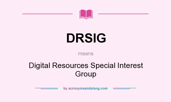 What does DRSIG mean? It stands for Digital Resources Special Interest Group