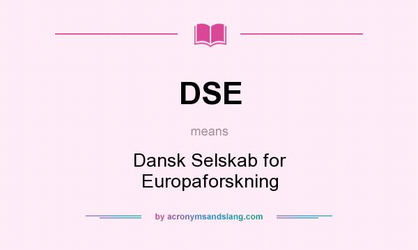 What does DSE mean? It stands for Dansk Selskab for Europaforskning