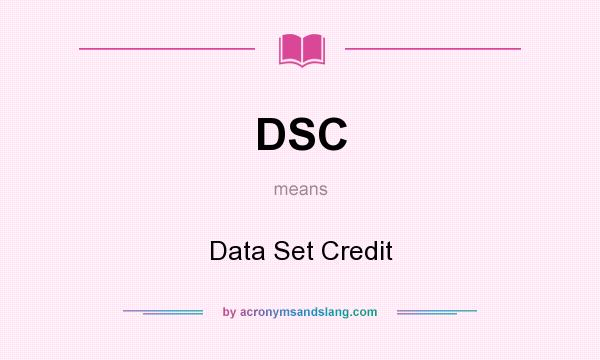 What does DSC mean? It stands for Data Set Credit