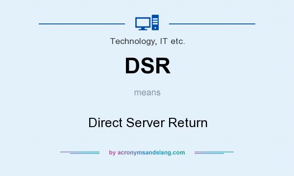 What does DSR mean? It stands for Direct Server Return