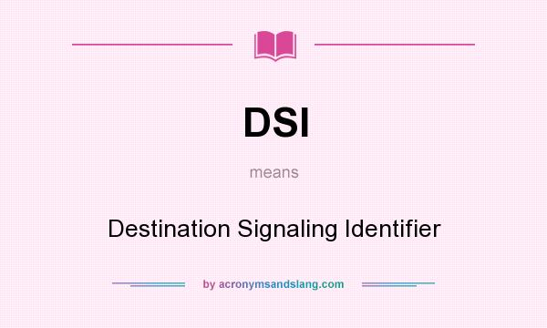 What does DSI mean? It stands for Destination Signaling Identifier