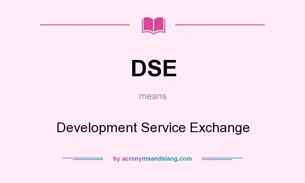 What does DSE mean? It stands for Development Service Exchange