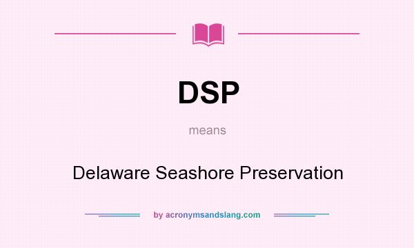 What does DSP mean? It stands for Delaware Seashore Preservation