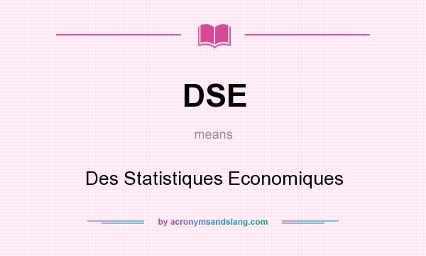 What does DSE mean? It stands for Des Statistiques Economiques