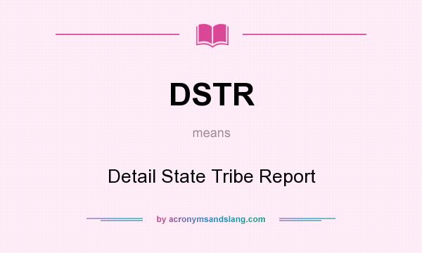 What does DSTR mean? It stands for Detail State Tribe Report